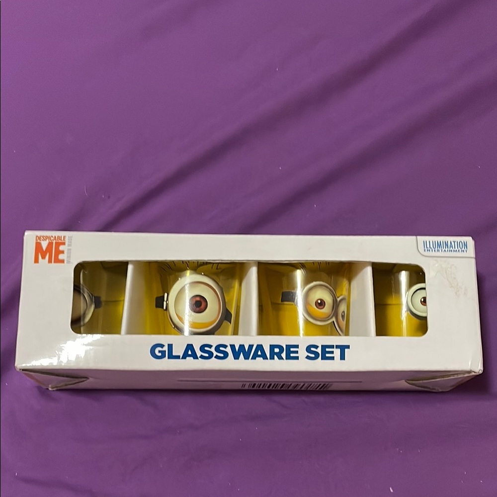 Set of 4 minion shot glasses